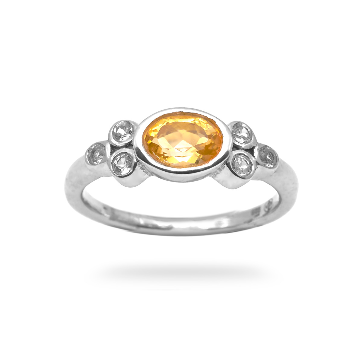 Bague citrine, topaze argent Bena